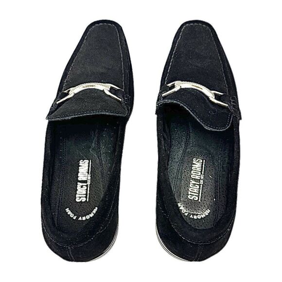Stacy Adams Newcomb Moc Toe Bit Loafers Black Suede Size 7.5 M Slip-On Pre-Owned - Picture 7 of 11